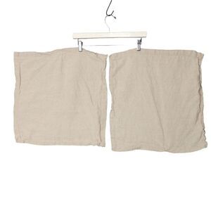 WORLD MARKET 2 Square Placemats Woven 100% Linen Beige Natural Eco‎ Friendly